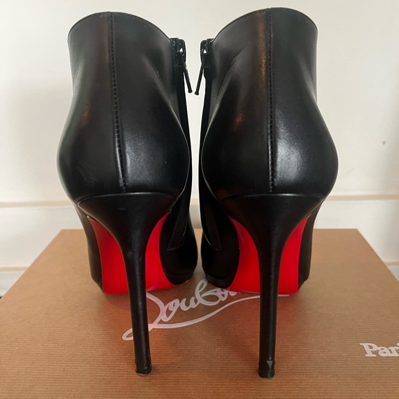 Christian Louboutin Bella Top 120 Ankle Boot Bootie Calf Black Size 38 - Picture 4 of 16